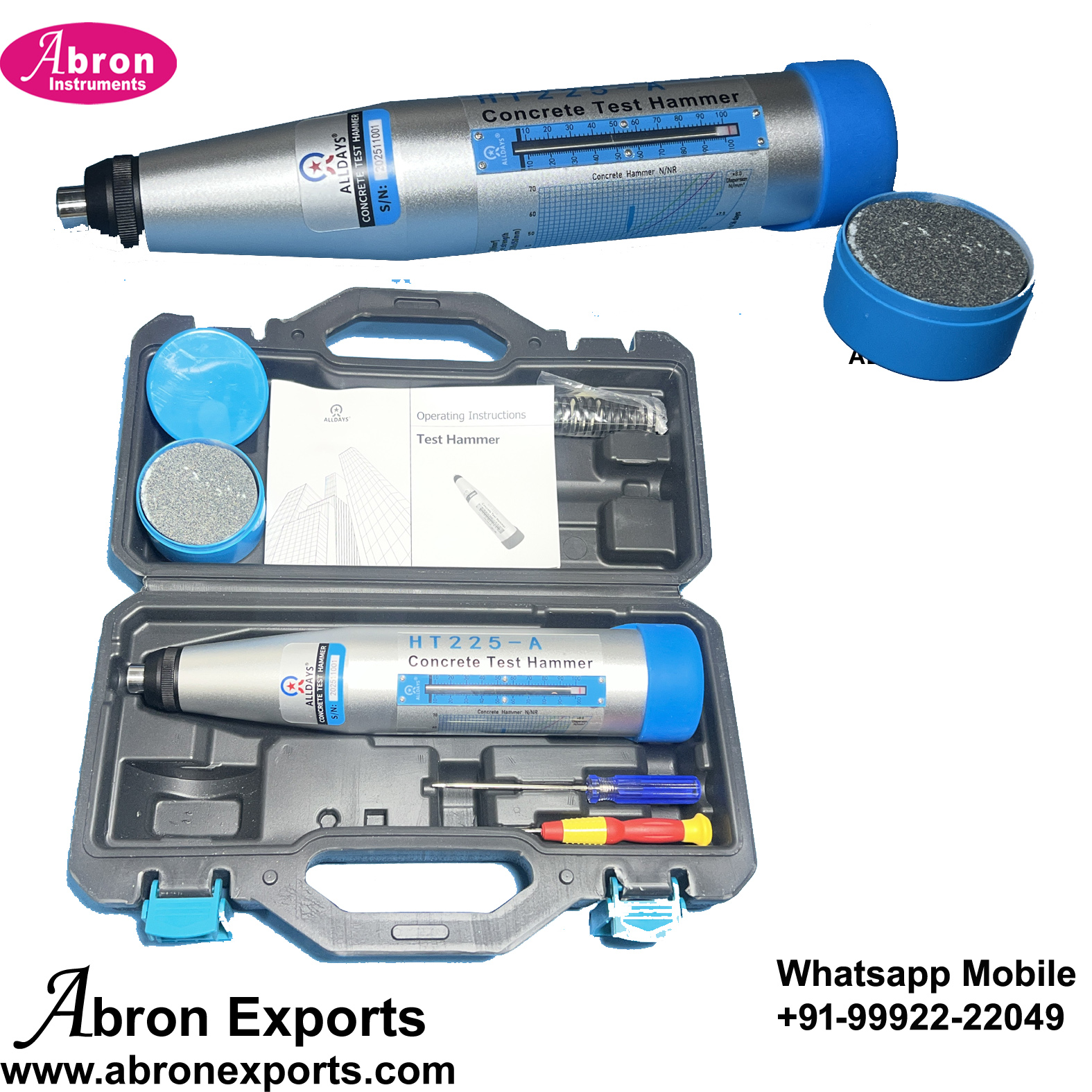 Soil Concrete Rebound Hammer Special Stainless Steel Schmidt Rebound Hammer Strength Testing of Hardened Abron ASI-159RHSI 